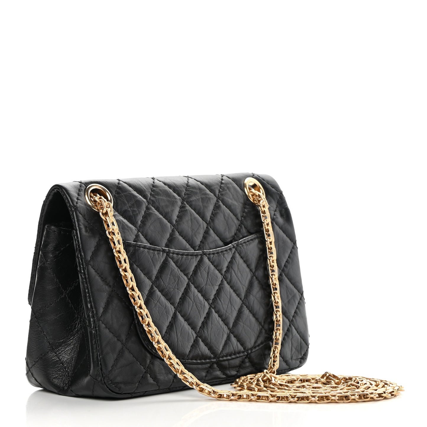 Aged Calfskin Quilted 2.55 Reissue Mini Flap Black