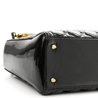 Christian Dior Patent Cannage Medium Lady Dior Black 9 of 10
