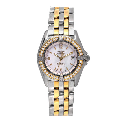 Breitling Stainless Steel 18K Yellow Gold Diamond Mother of Pearl 30mm Callisto Quartz Watch D52045 1 of 4