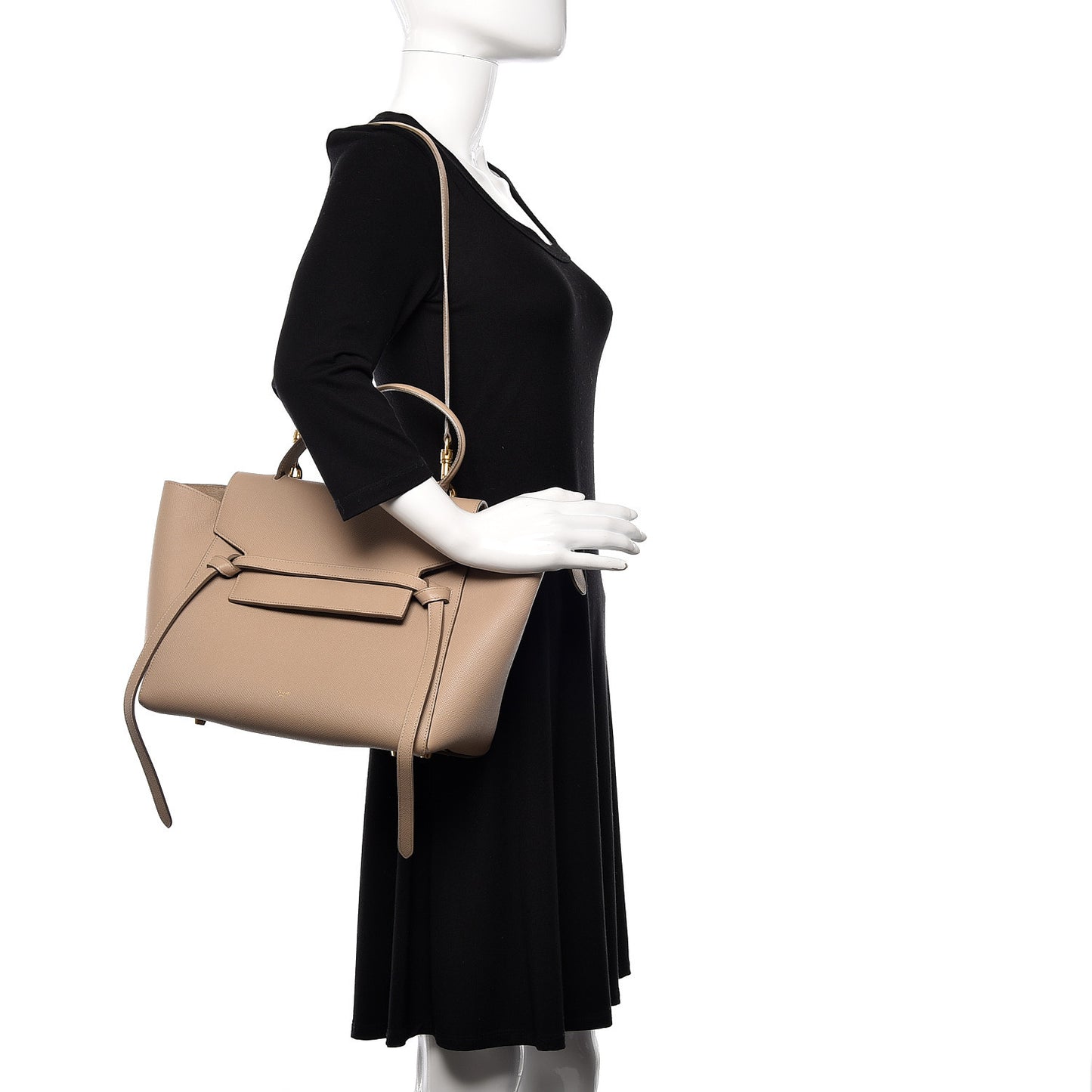 Grained Calfskin Mini Belt Bag Light Taupe