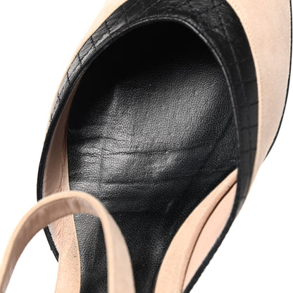 Chanel Lambskin Suede Ankle Strap Flats 39 Beige Black 9 of 9