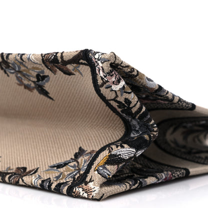 Christian Dior Canvas Embroidered Jardin D'Hiver Medium Book Tote Beige Multicolor 9 of 9