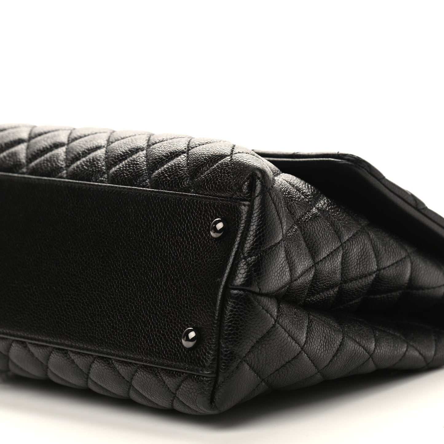 Caviar Quilted Medium Coco Handle Flap So Black