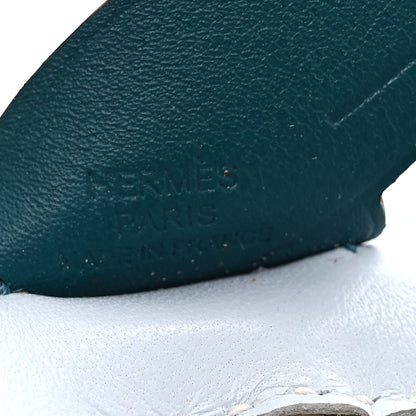 Hermes Milo Lambskin Grigri Rodeo Pegase Horse Bag Charm PM Bleu Brume Sesame Vert Bosphore 3 of 4