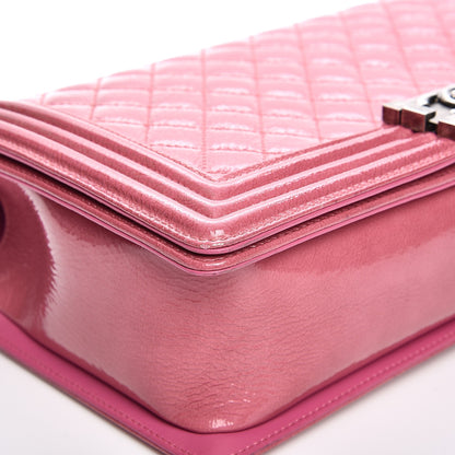 Chanel Distressed Patent Quilted New Medium Boy Flap Pink 9 of 9