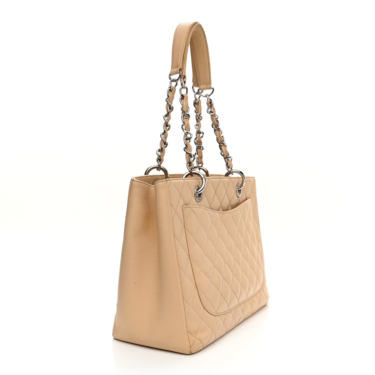 Caviar Quilted Grand Shopping Tote GST Beige