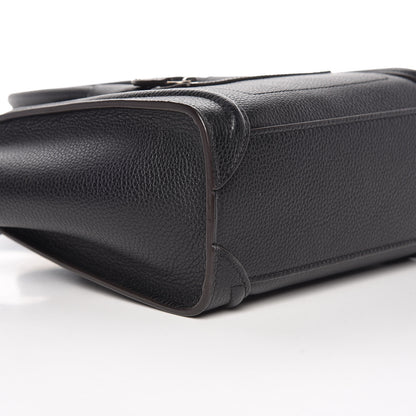 Celine Drummed Calfskin Nano Luggage Black 10 of 12