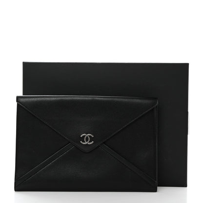 Chanel Grained Calfskin Cocomail Envelope Clutch Black 9 of 9