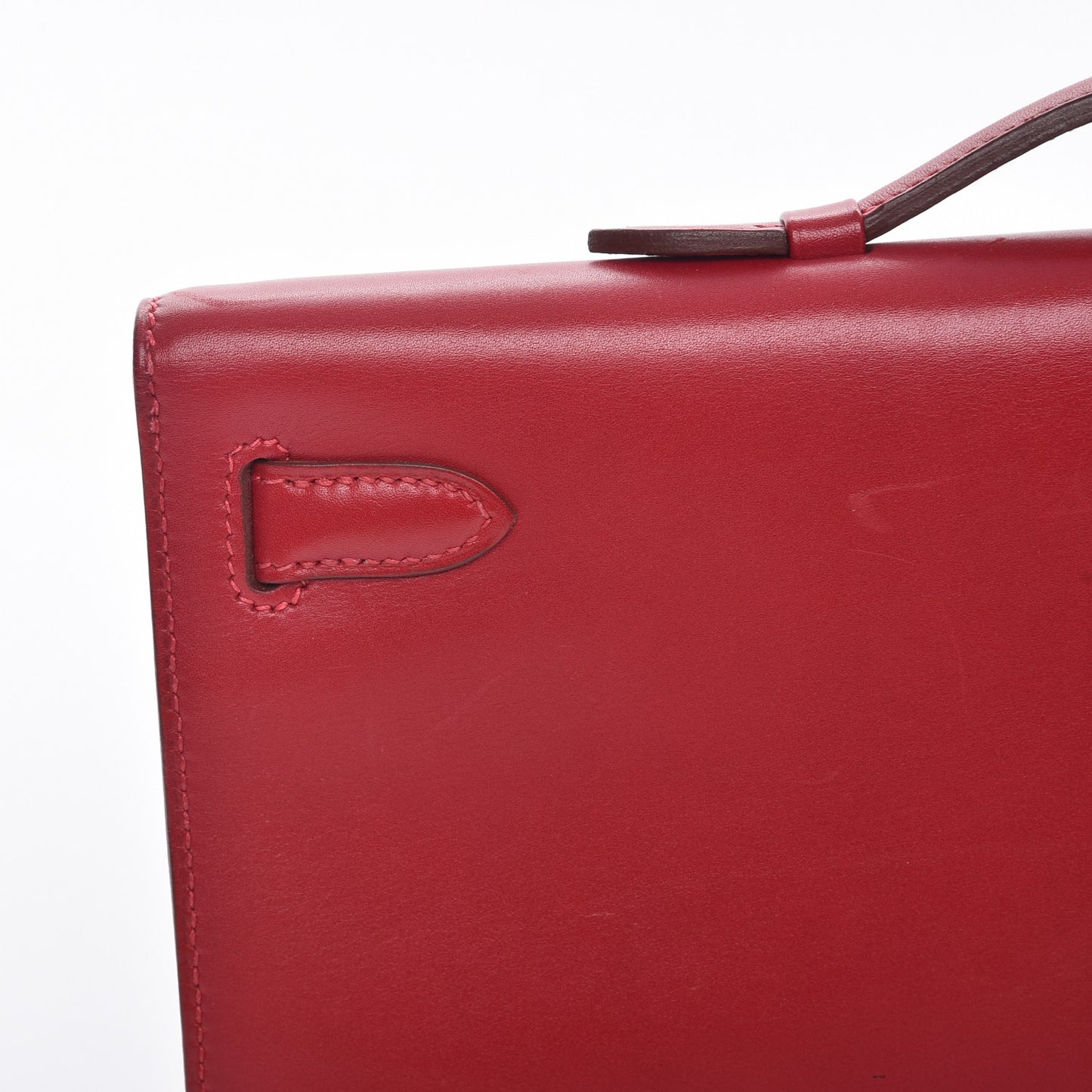 Tadelakt Kelly Cut Clutch Rouge Vif