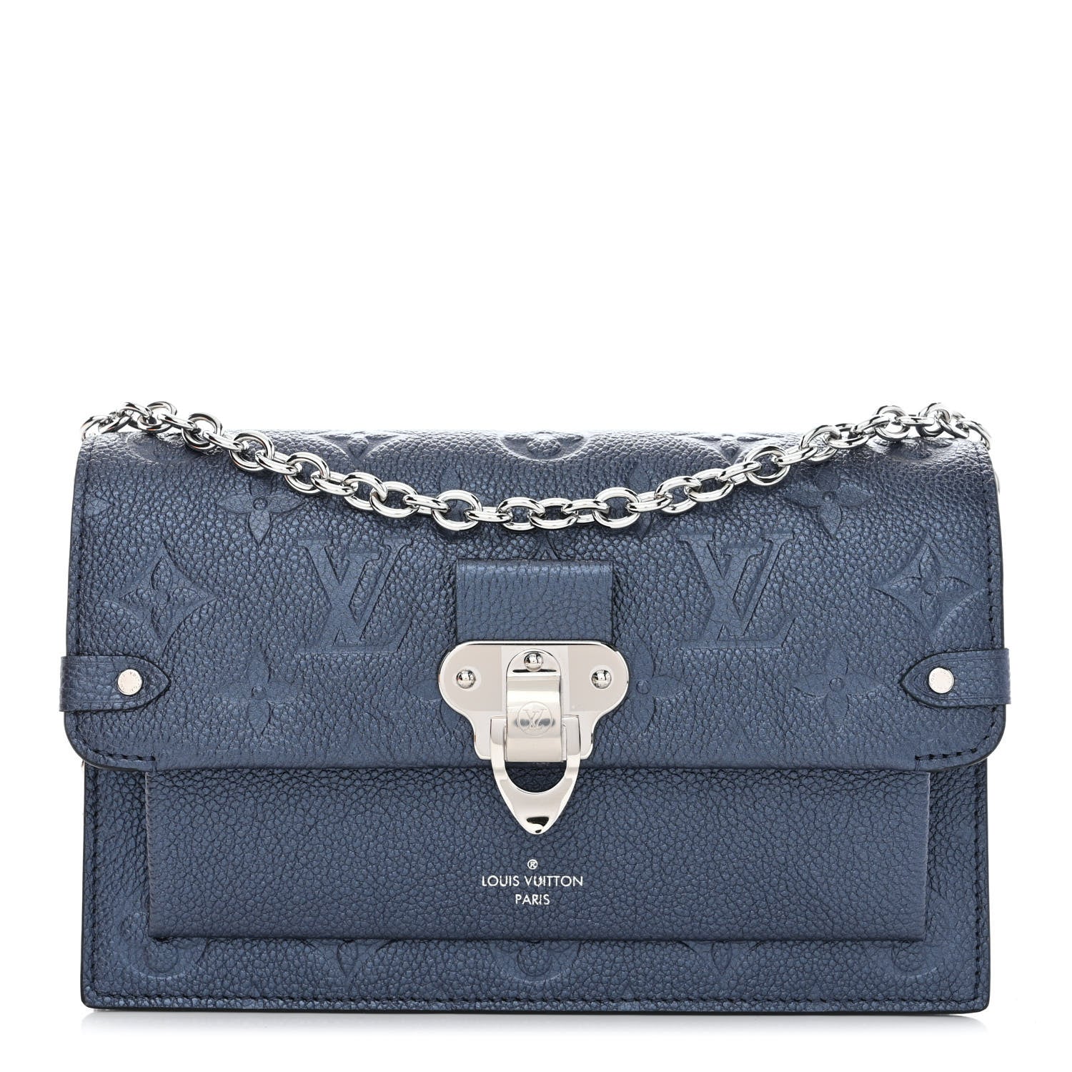 Louis Vuitton Metalli Empreinte Monogram Vavin Chain Wallet Navy Nacre 1 of 7