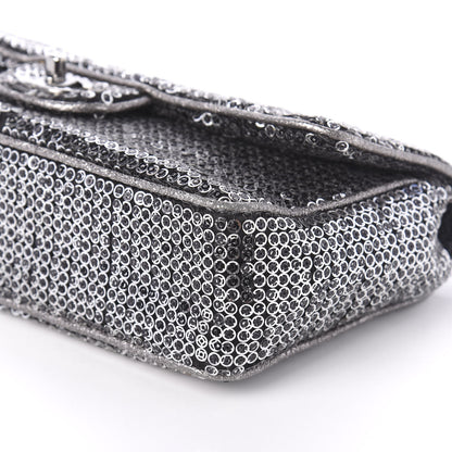 Chanel Sequin Mesh Medium Single Flap Silver 7 of 14