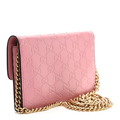 Gucci Guccissima Icon Chain Wallet Carmine Rose 3 of 10
