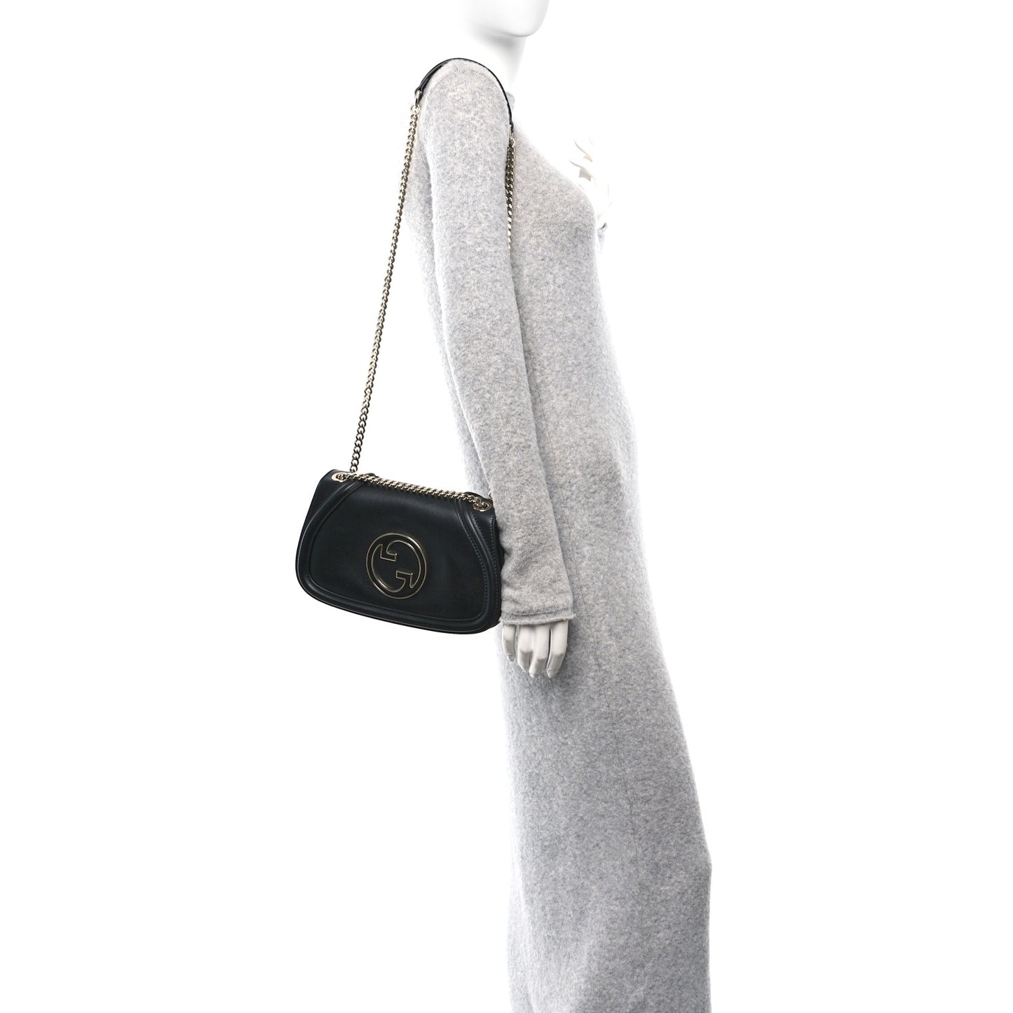 Calfskin Blondie Medium Shoulder Bag Black