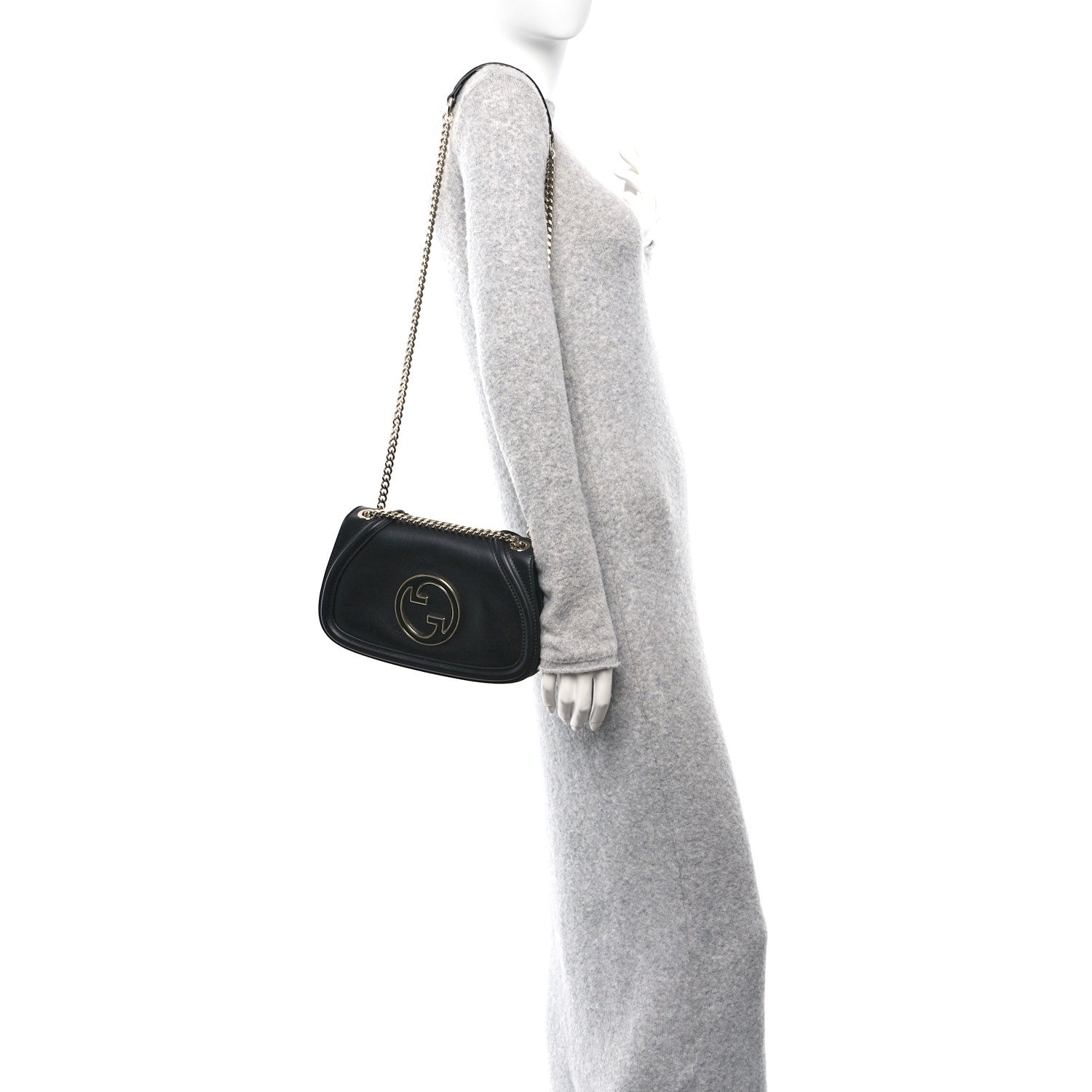 Gucci Calfskin Blondie Medium Shoulder Bag Black 2 of 11