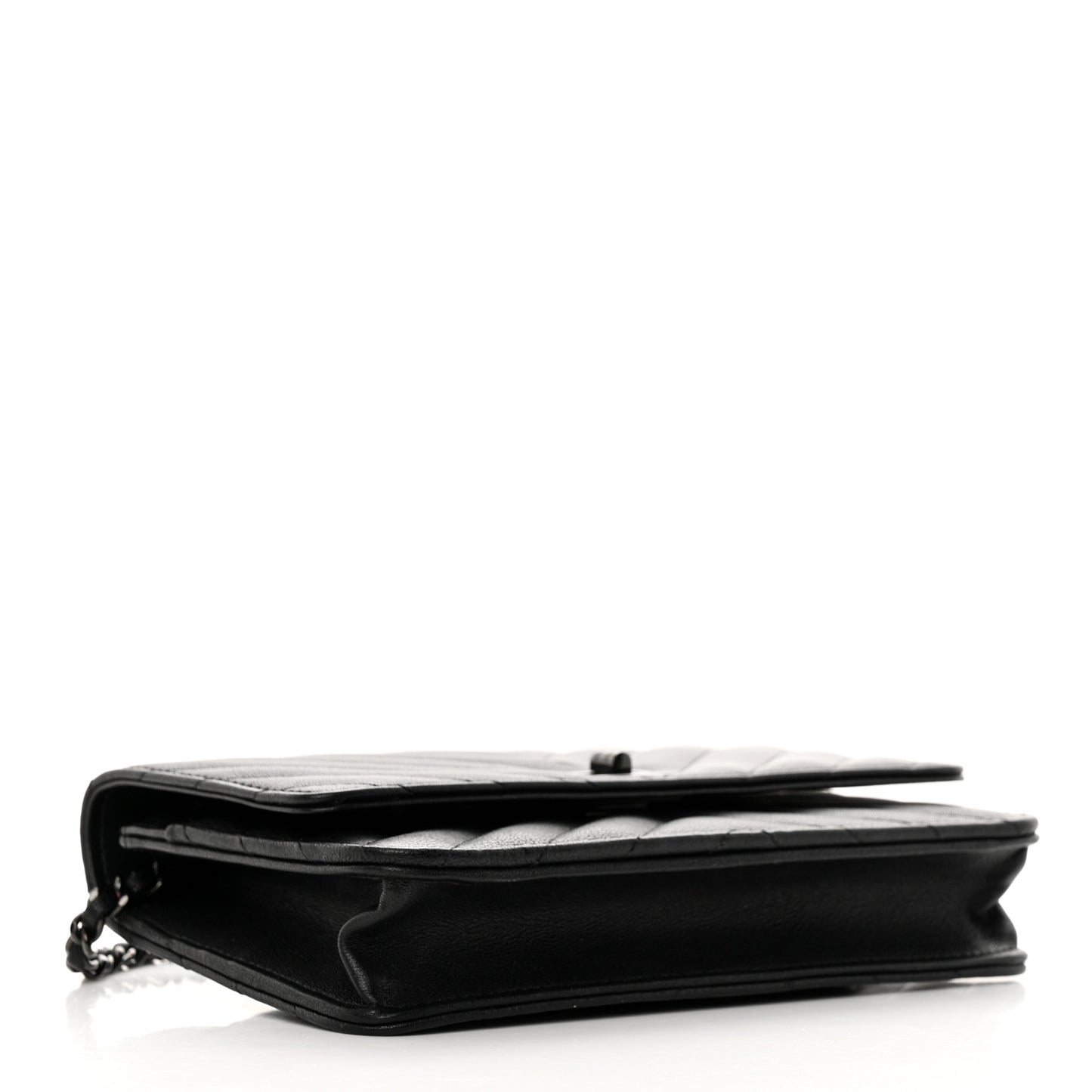 Sheepskin Chevron Reissue Wallet On Chain WOC So Black