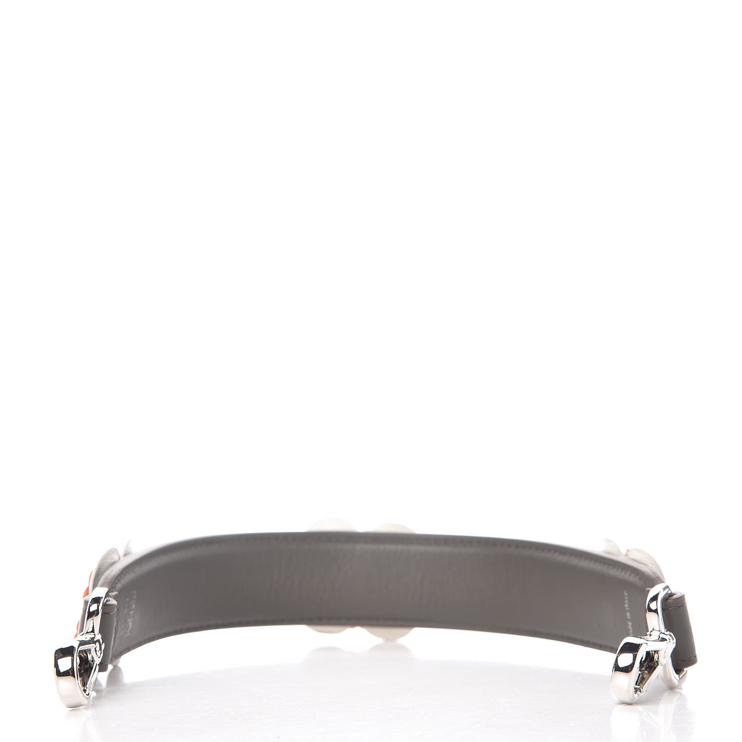 Fendi Vitello Dolce Nappa Flowerland Studded Mini Strap You Carbone Arancio Multicolor 2 of 4