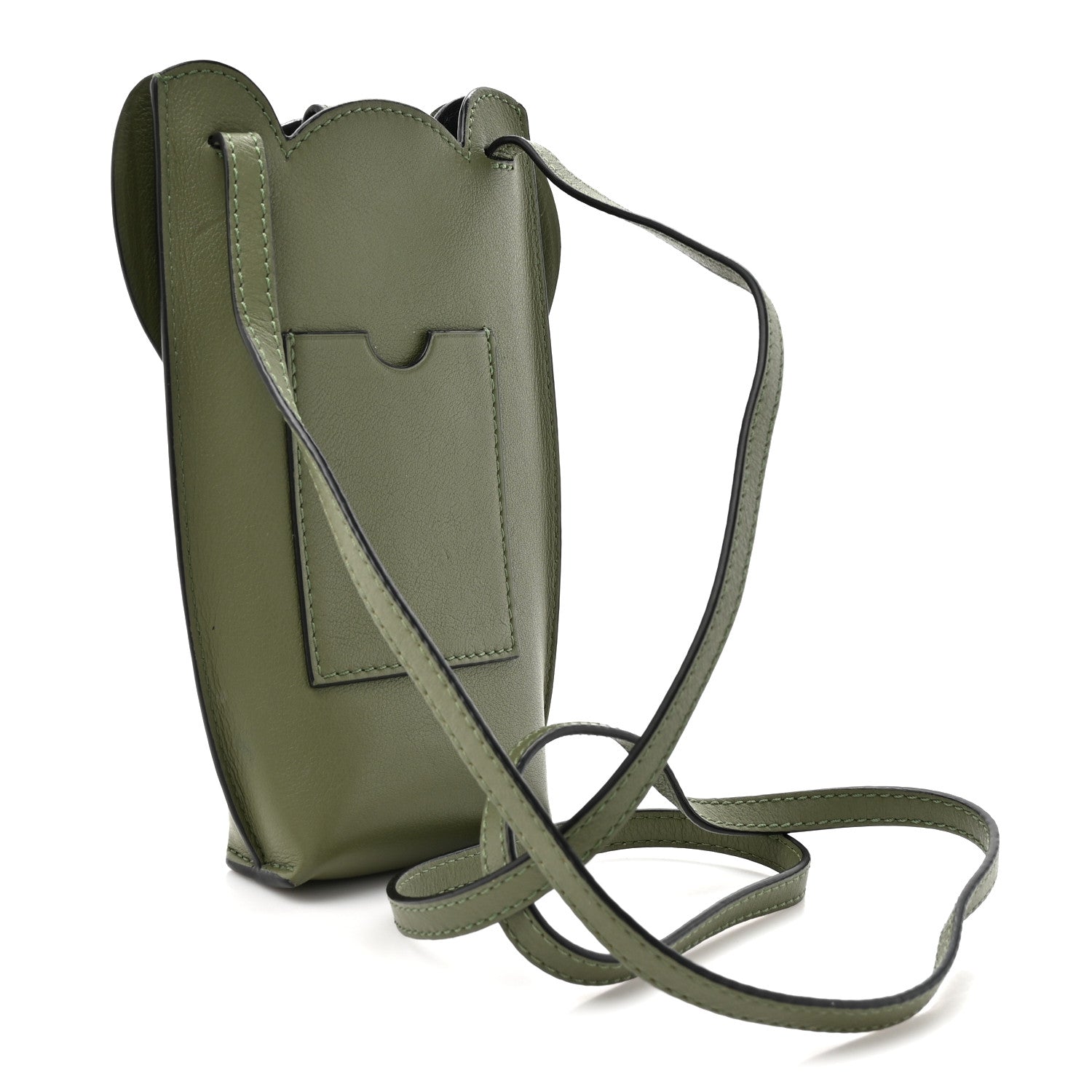 Loewe Calfskin Elephant Pouch Crossbody Bag Avocado 3 of 12
