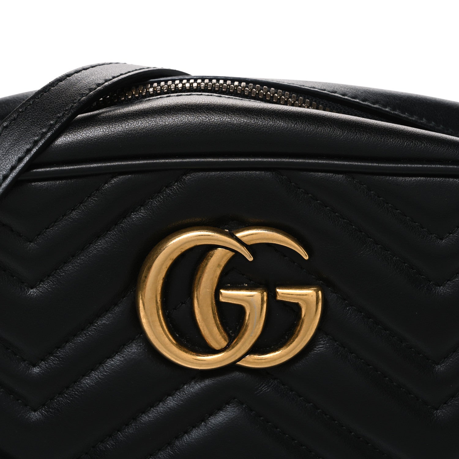 Gucci Calfskin Matelasse Small GG Marmont Chain Shoulder Bag Black 8 of 10