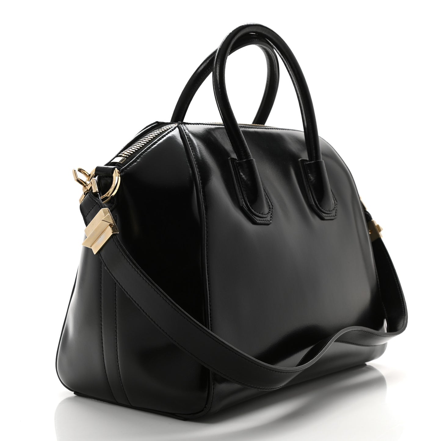 Shiny Lord Calfskin Medium Antigona Black