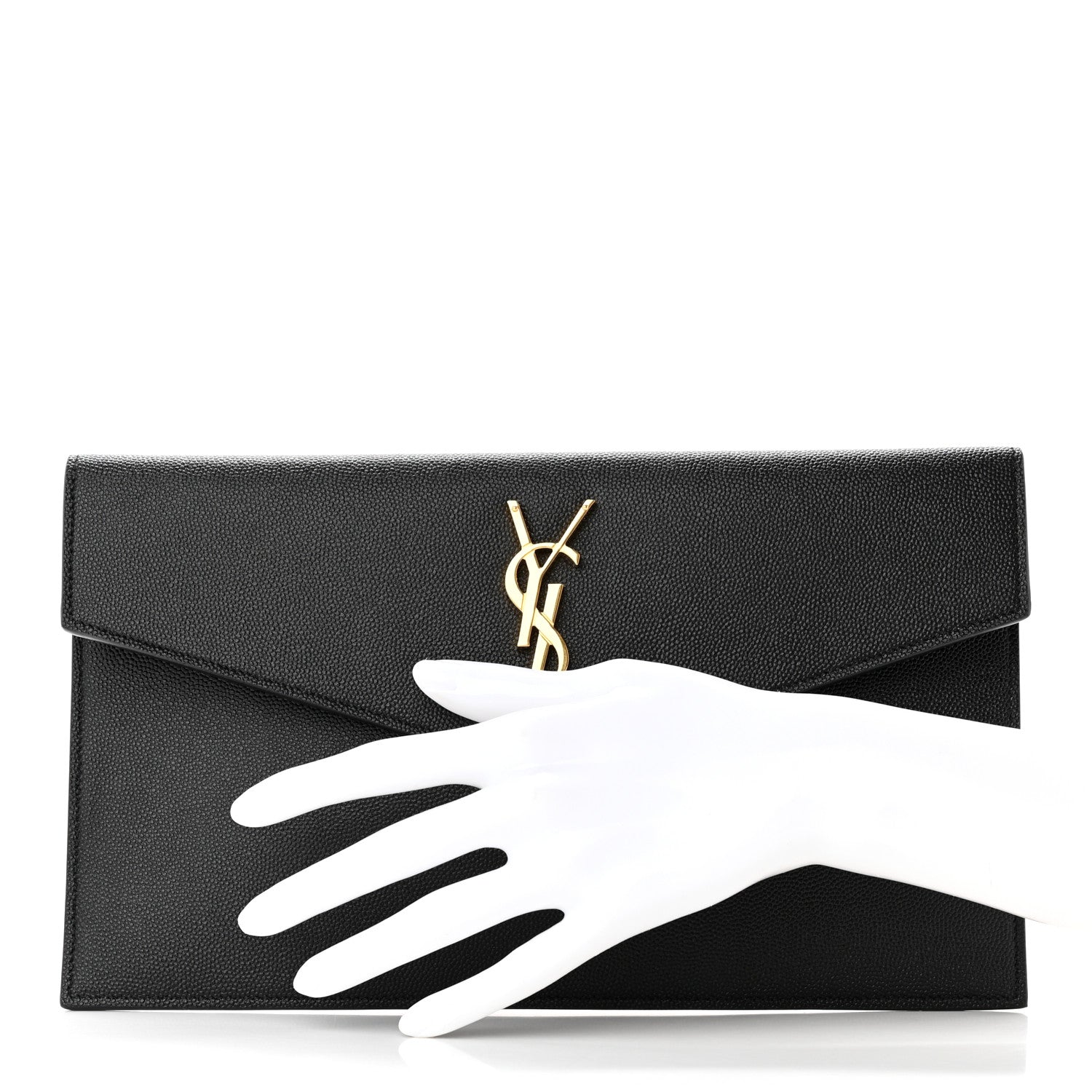 Saint Laurent Grain De Poudre Uptown Pouch Black 2 of 13