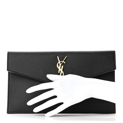 Saint Laurent Grain De Poudre Uptown Pouch Black 2 of 13