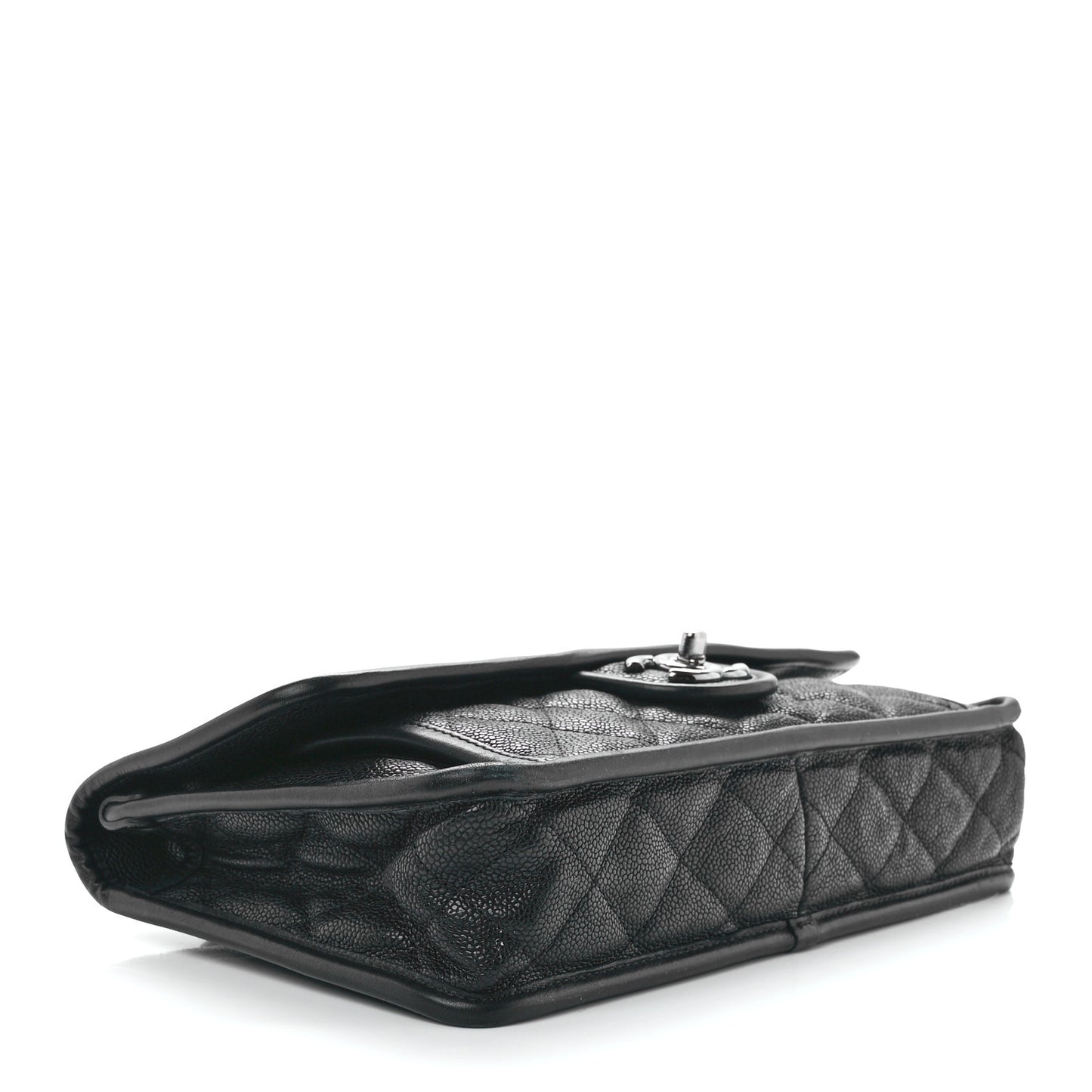 Caviar Quilted Medium French Riviera Flap Black