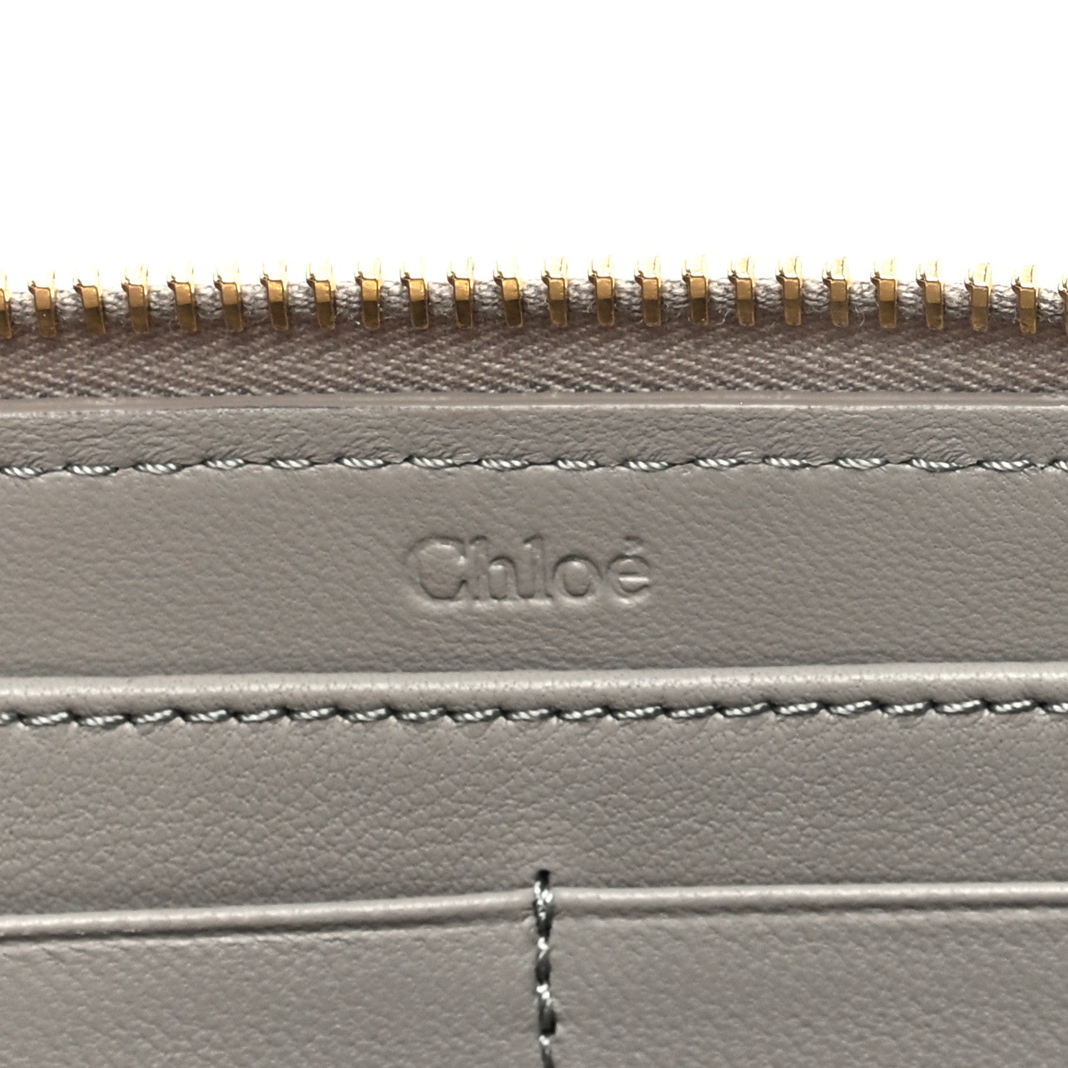 Chloe Calfskin Marcie Long Zip Around Wallet Cashmere Grey 6 of 6