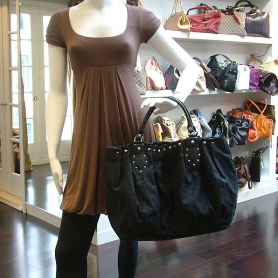 Monogram GG Large Studded Tote Black