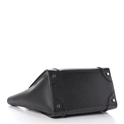 Celine Drummed Calfskin Mini Luggage Black 4 of 9