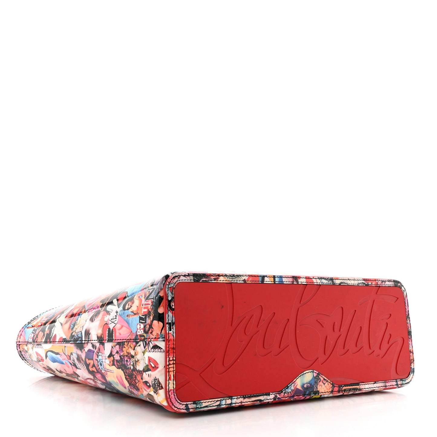 Patent Calfskin Small Oh Xtian Cabata Tote Red