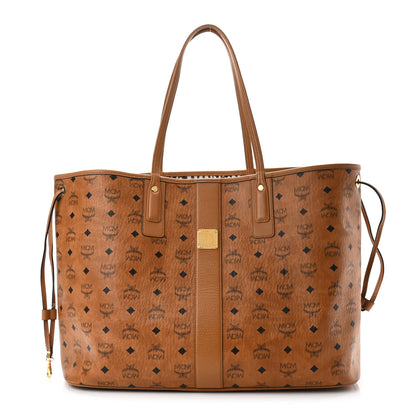 MCM Visetos Large Liz Reversible Shopper Tote Cognac 1 of 15