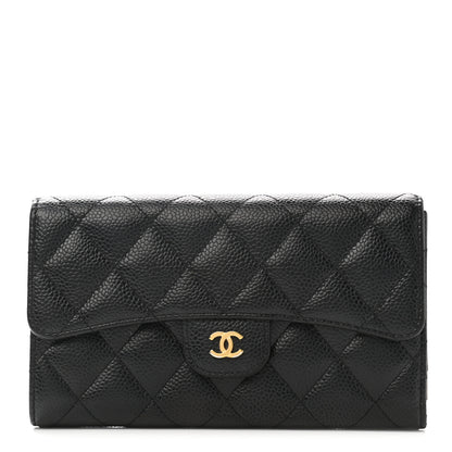 Chanel Caviar Quilted Large Flap Wallet Black 1 of 9