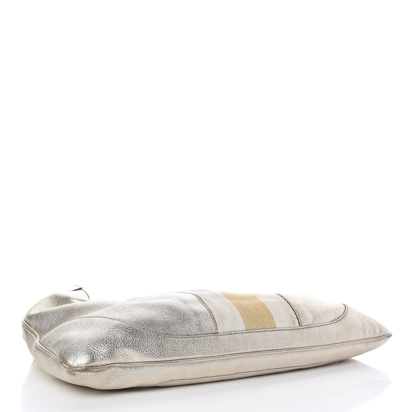 Metallic Calfskin Web Medium Jackie O Bouvier Hobo Gold