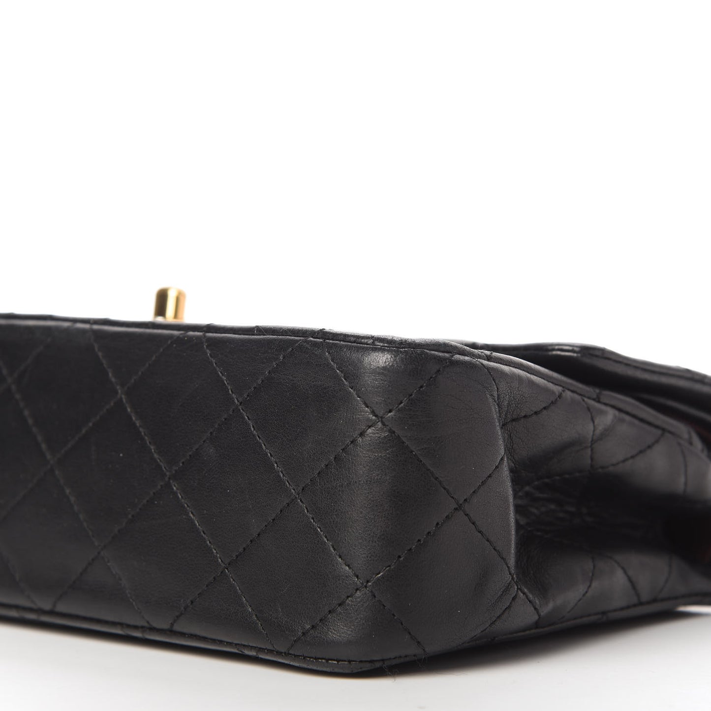 Lambskin Quilted Small Double Flap Black