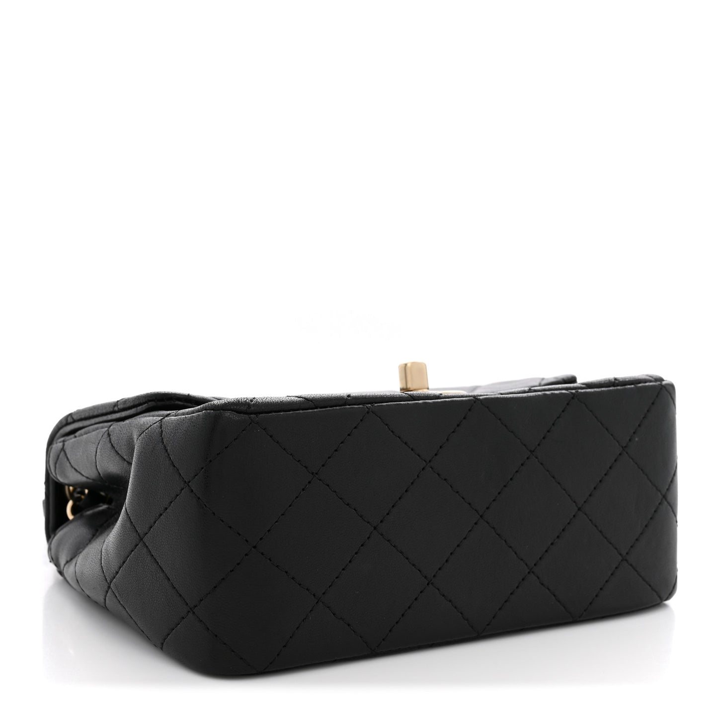 Lambskin Quilted Mini Square Flap Black