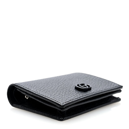 Gucci Dollar Calfskin Enamel Monochrome GG Marmont Card Case Black 4 of 7