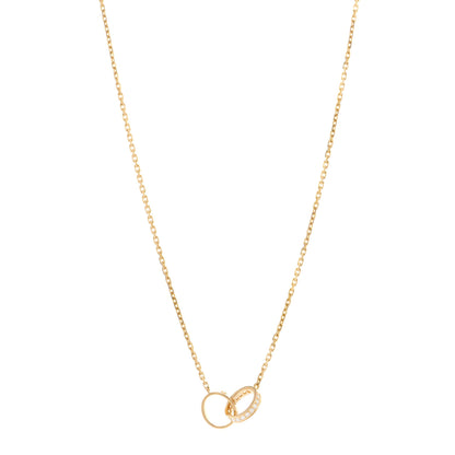 Cartier 18K Yellow Gold Diamond Interlocking LOVE Necklace 1 of 5