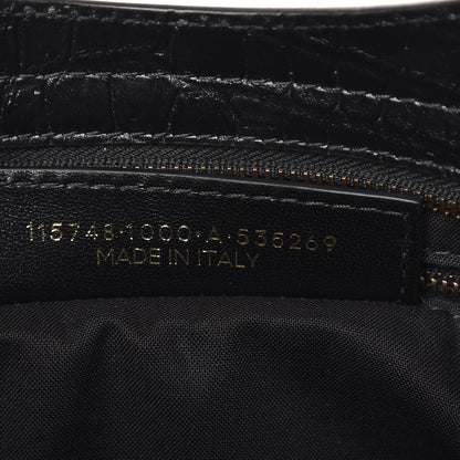 Balenciaga Calfskin Crocodile Embossed Classic Hardware City Black 8 of 8