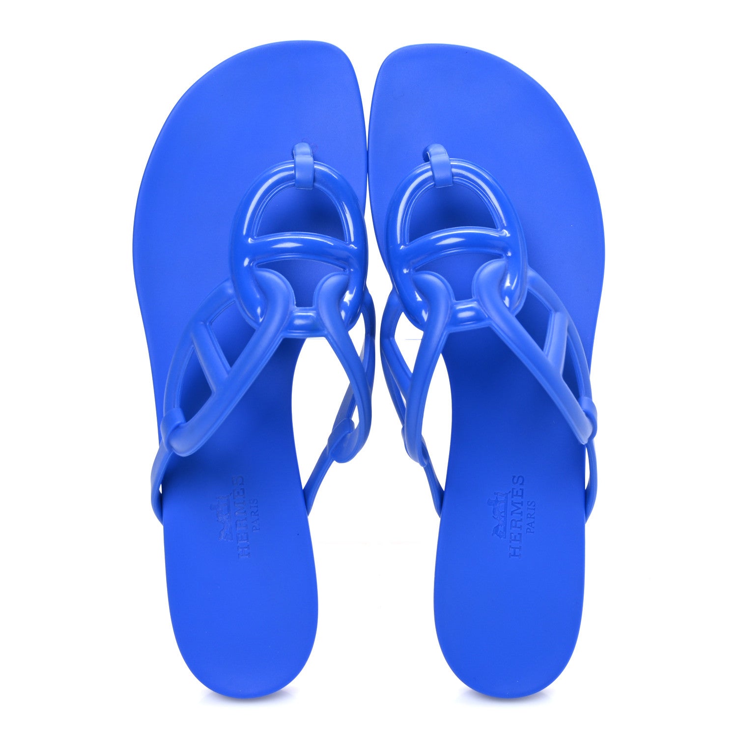 Hermes Rubber Womens Egerie Sandals 38 Bleu Outremer 2 of 10