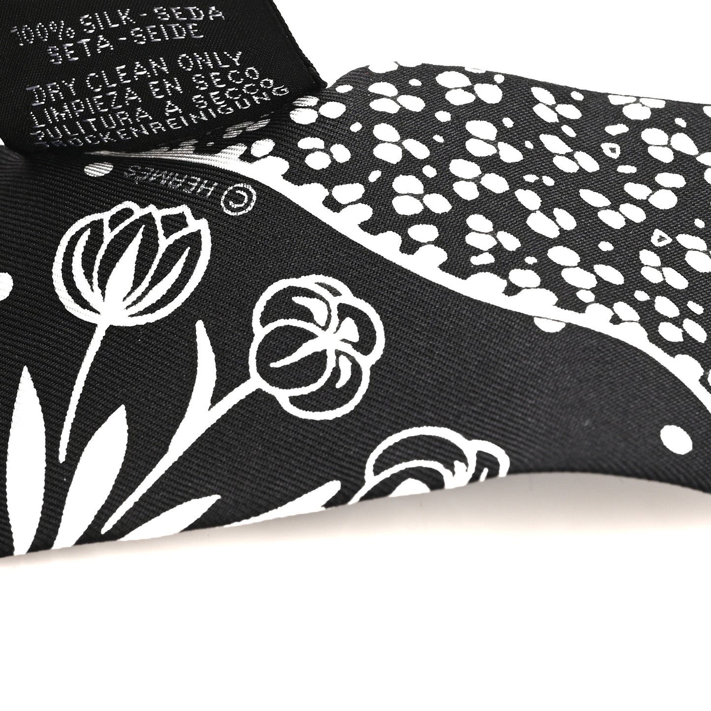 Silk Les Leopards Twilly Black White