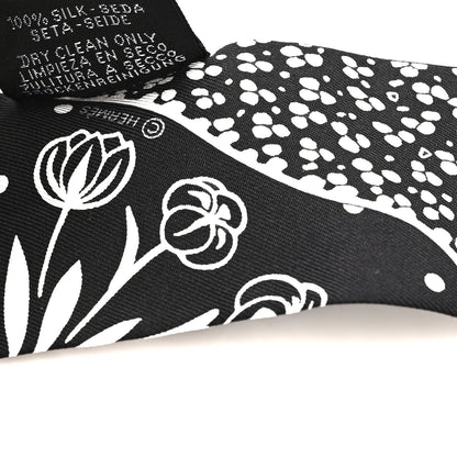 Hermes Silk Les Leopards Twilly Black White 4 of 4