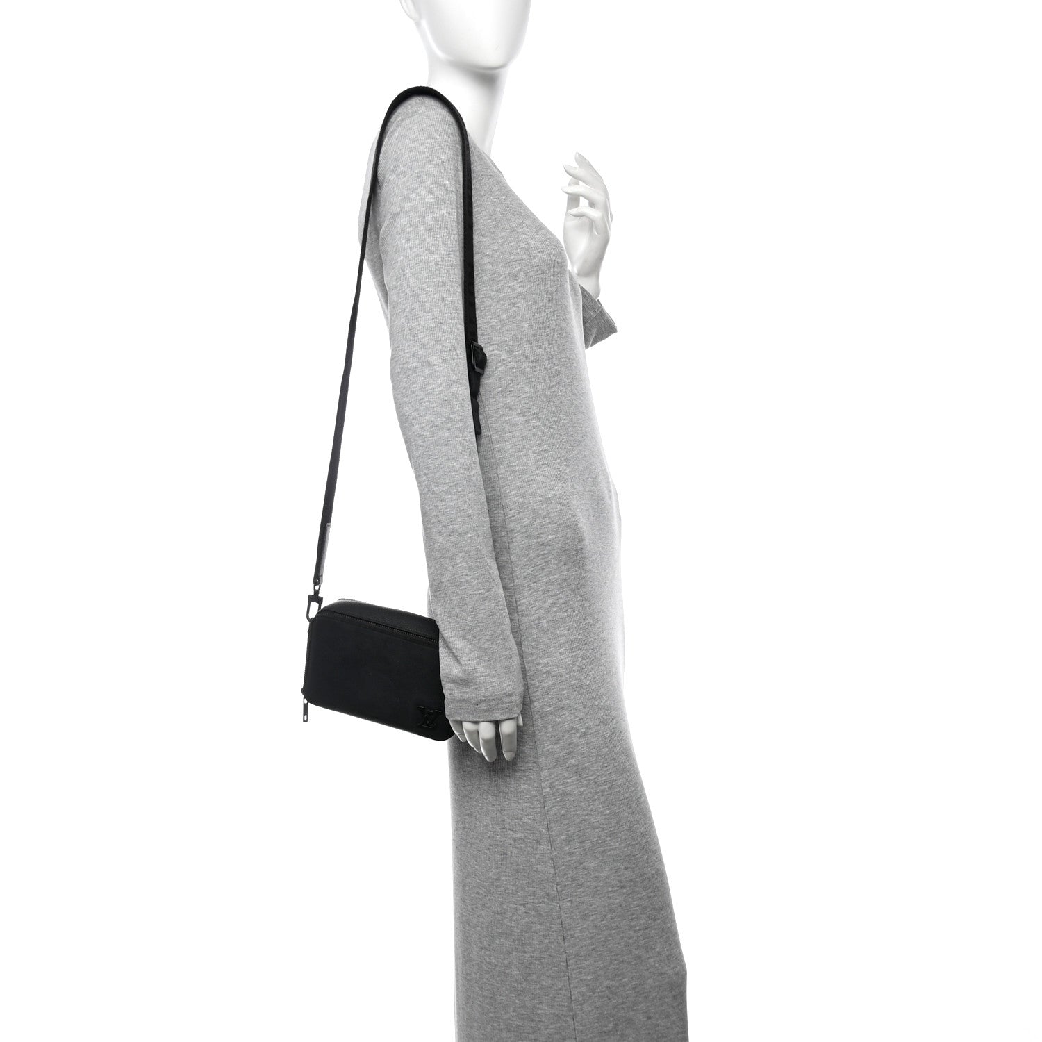 Louis Vuitton Calfskin Aerogram Alpha Wearable Wallet Black 2 of 10