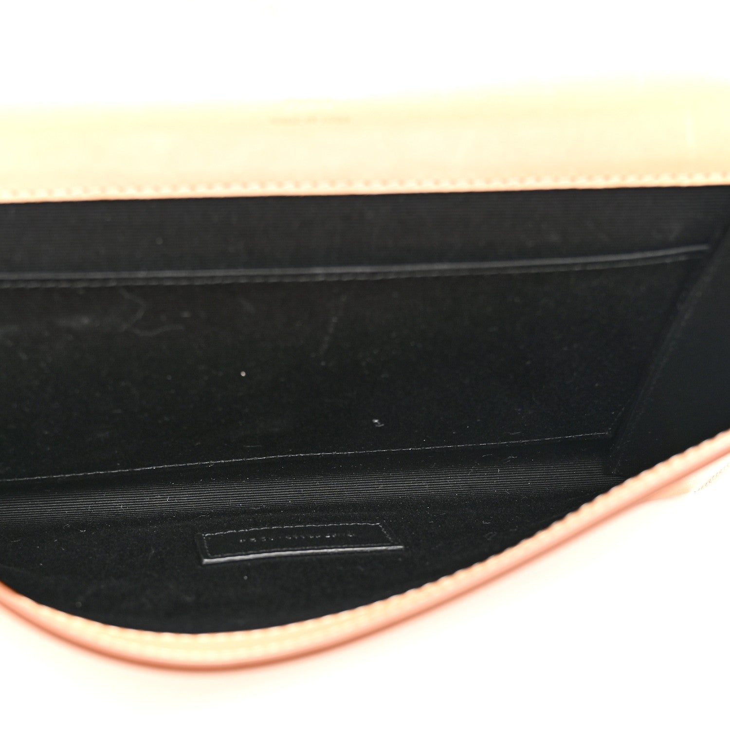 Saint Laurent Nappa Calfskin Two-Toned Monogram Pouch Alabastro Natural Tan 5 of 8