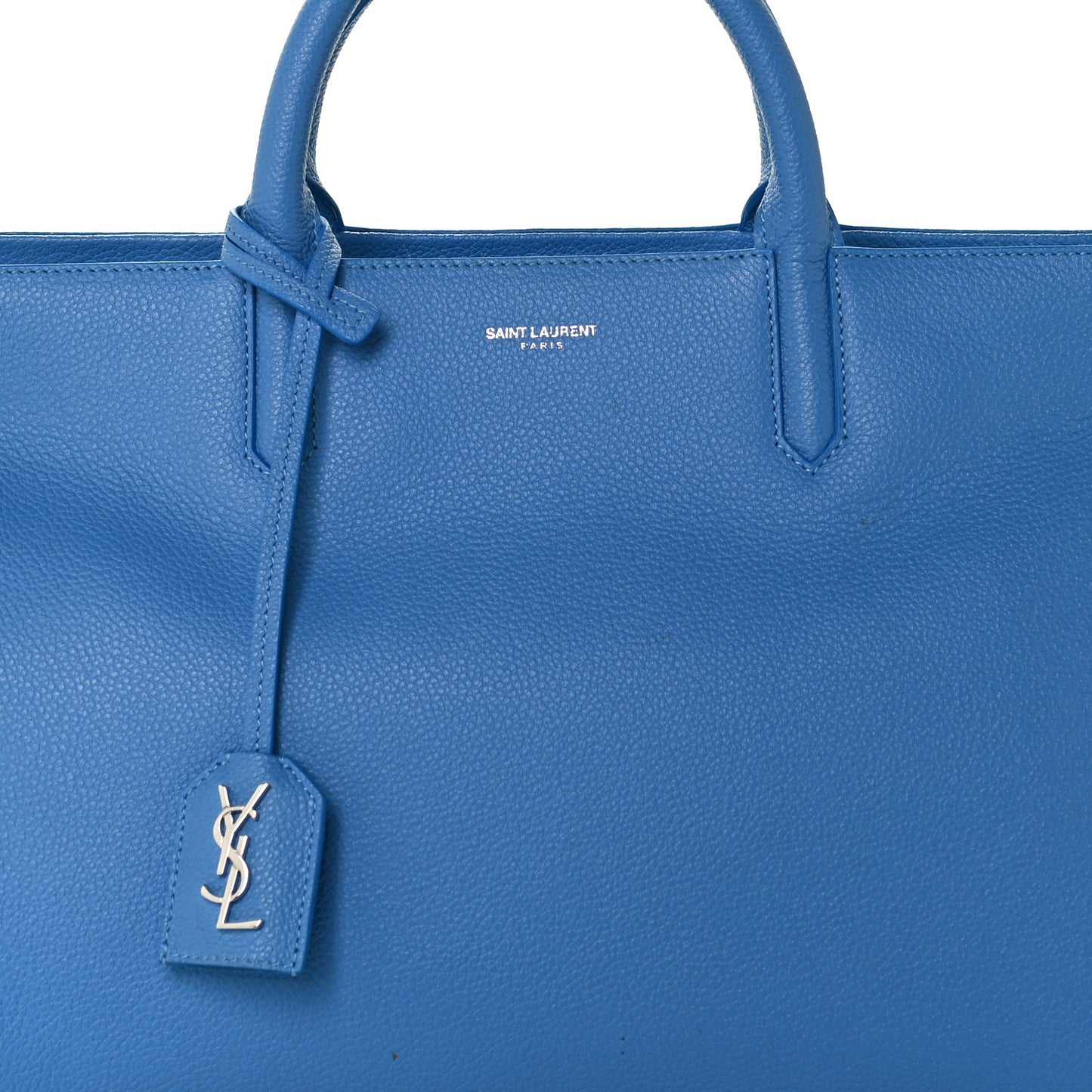 Grained Calfskin Small Rive Gauche Cabas Blue Clair