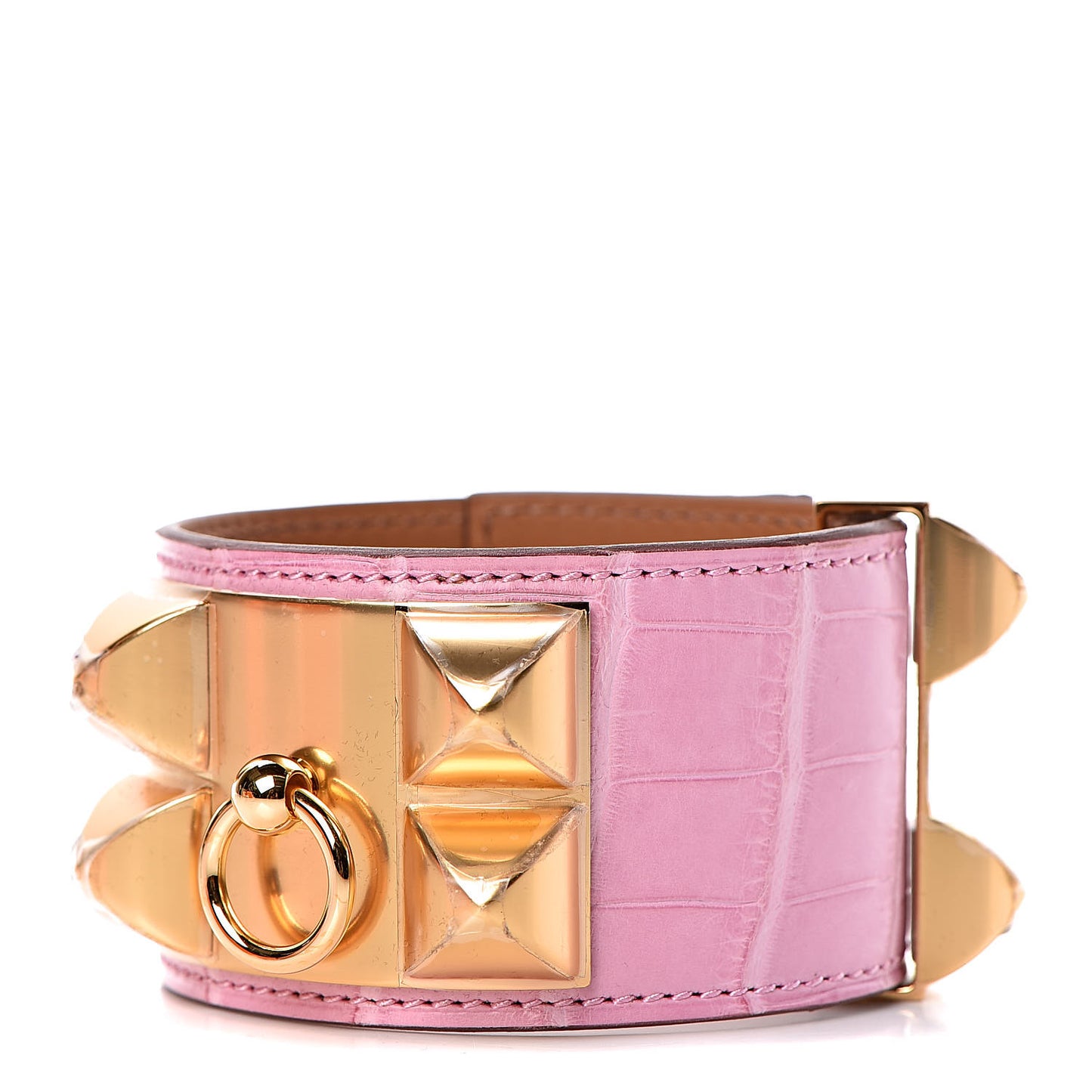 Matte Alligator Collier De Chien CDC Bracelet T2 5P Pink