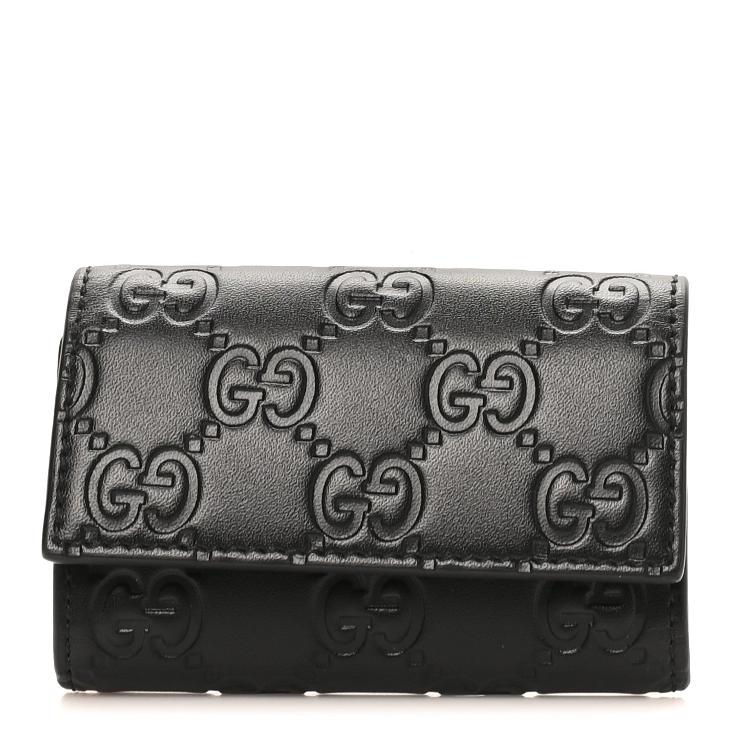 Gucci Guccissima 6 Key Holder Case Black 1 of 7