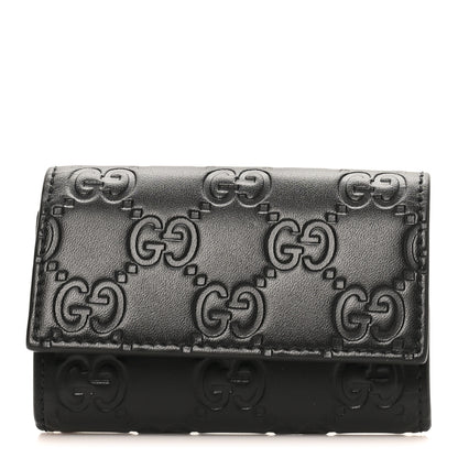 Gucci Guccissima 6 Key Holder Case Black 1 of 7