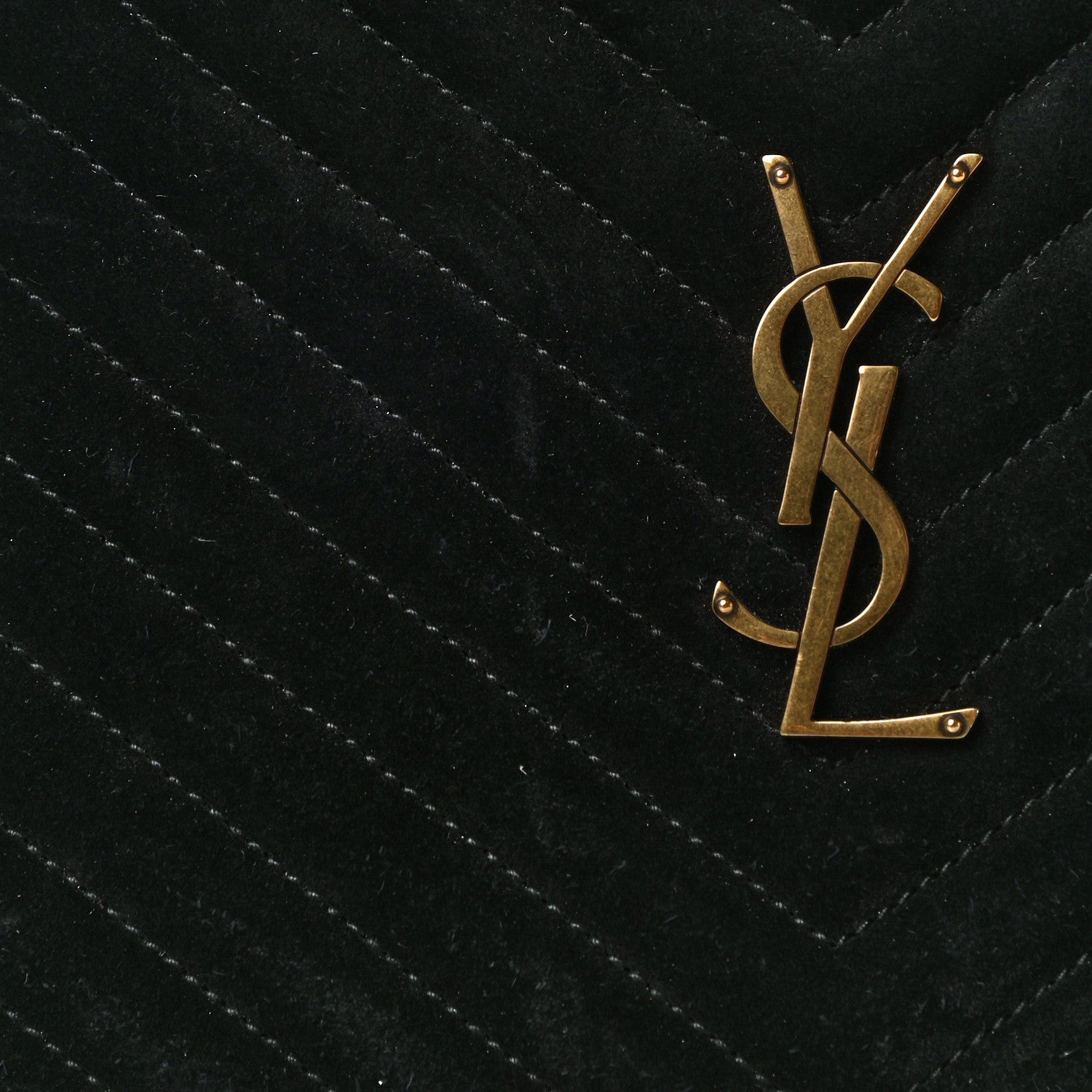 Saint Laurent Suede Calfskin Monogram Lou Camera Bag Black 12 of 14