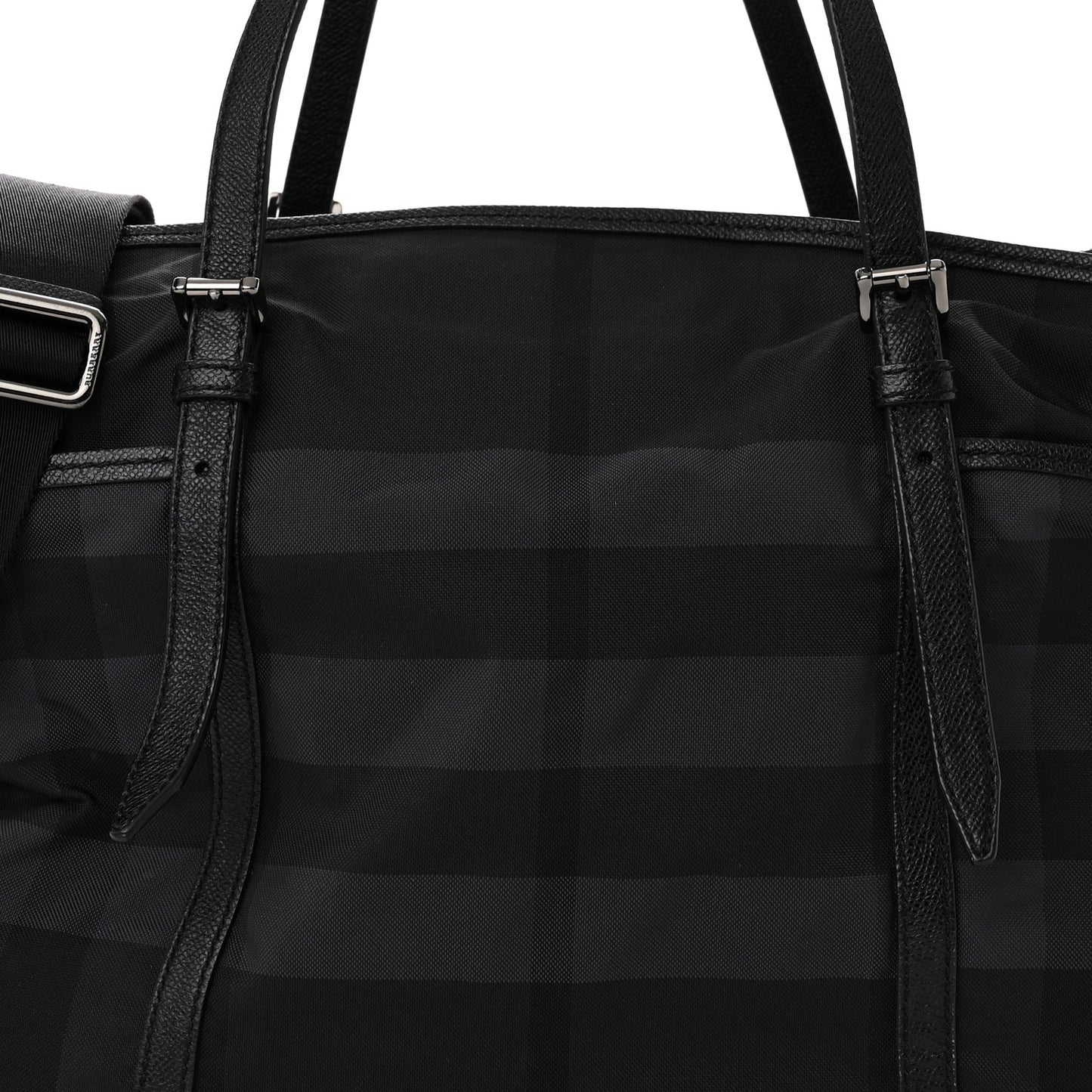Nylon House Check Diaper Bag Black