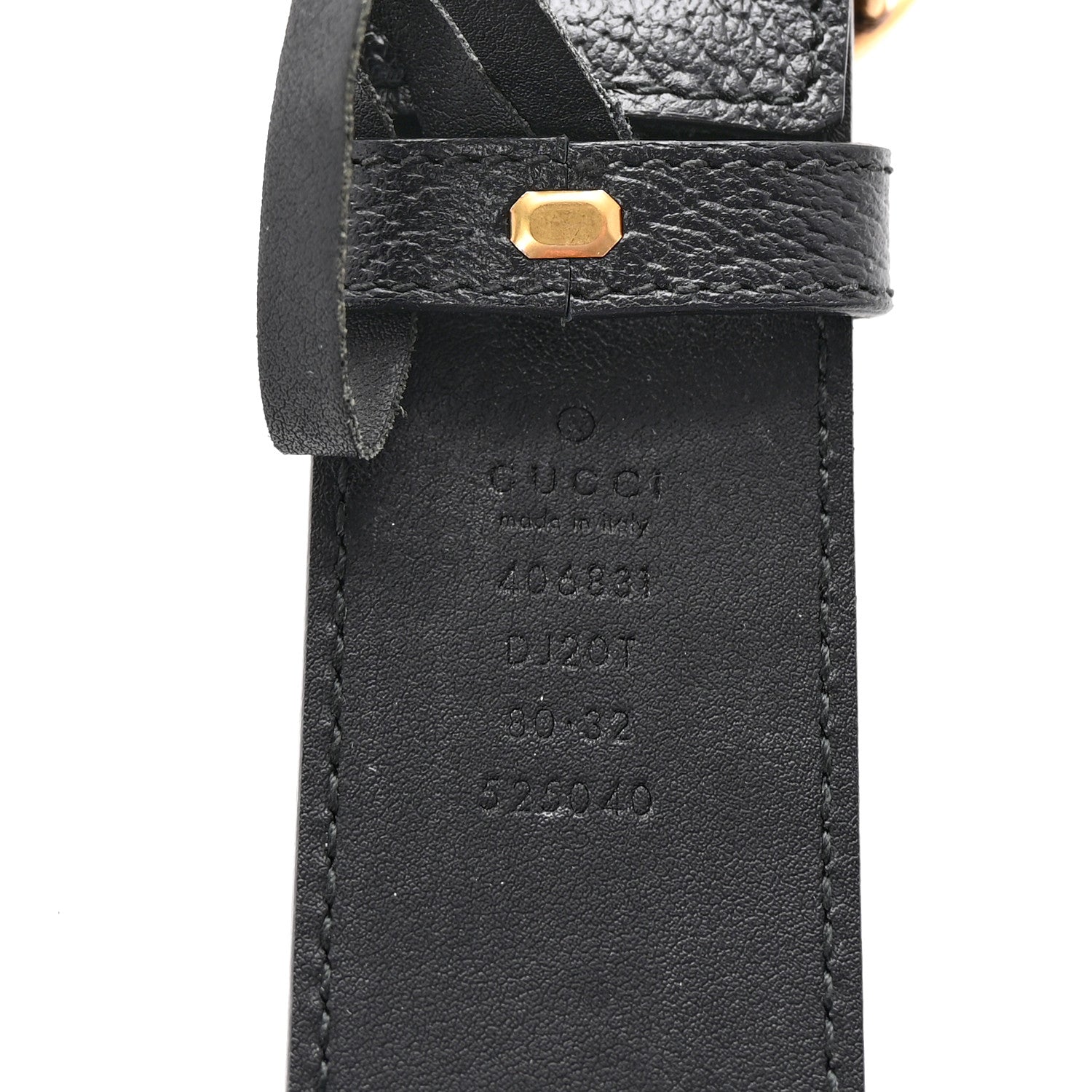 Gucci Textured Calfskin Double G 40mm Belt 80 32 Black 5 of 5
